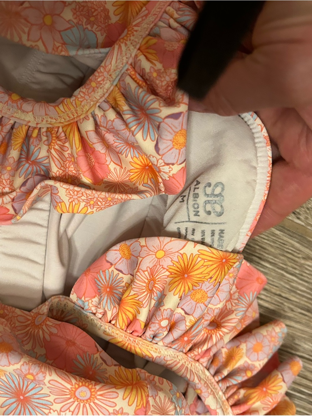 Albion Floral One-Piece Swimsuit in Coral, Yellow & Light Blue - Picture 5 of 5